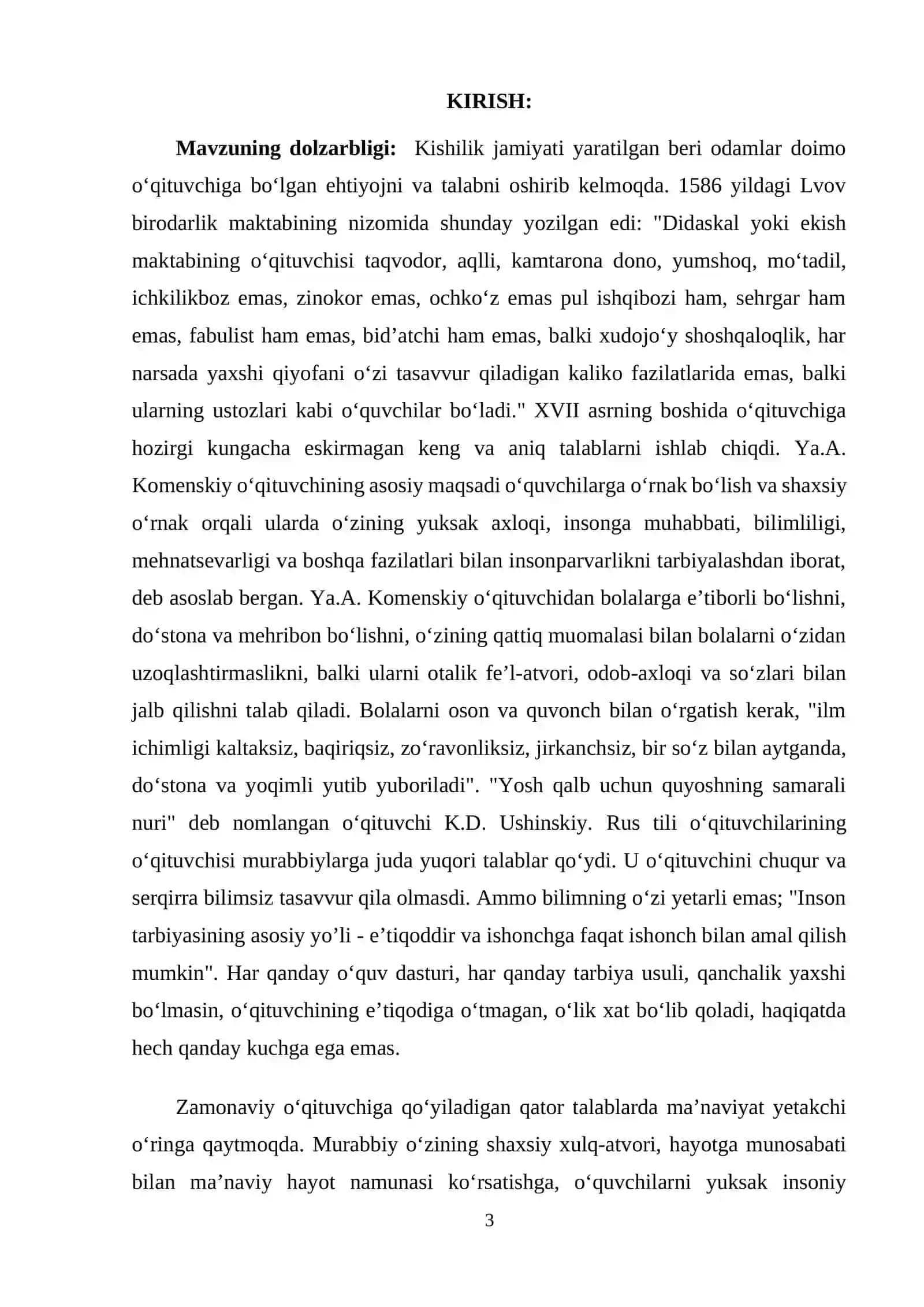 Zamonaviy o'qituvchiga qo'yilgan zamonaviy talablar 3