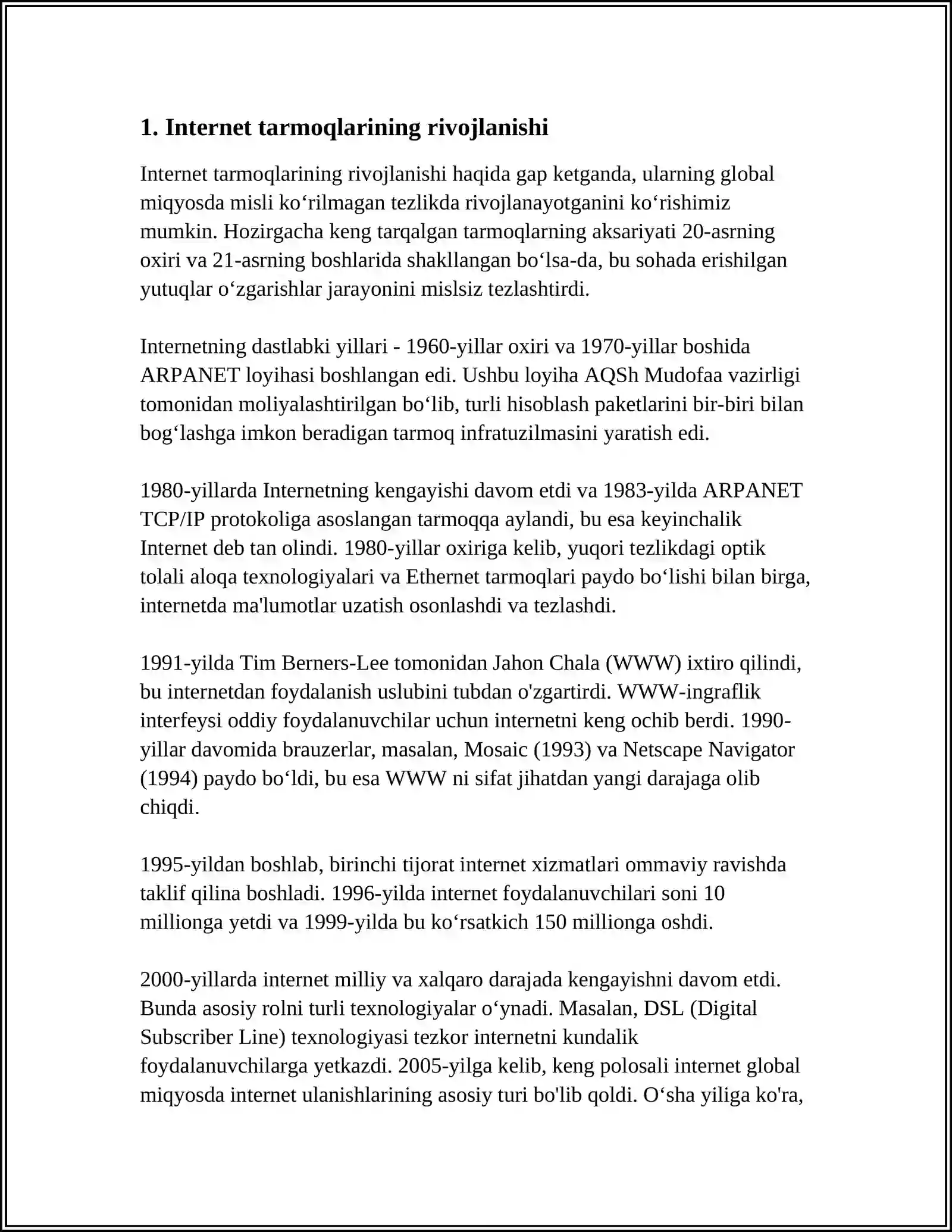 GLOBAL KOMPYUTER TARMOQLARI 3