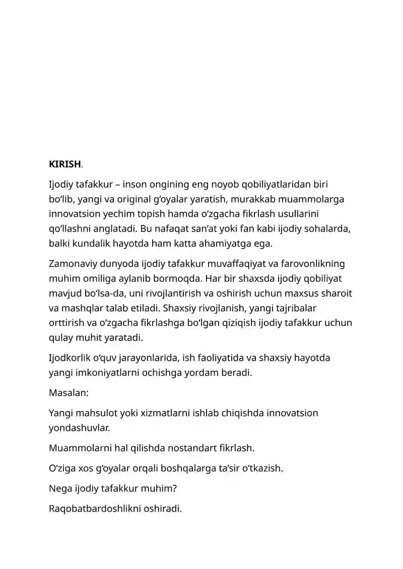 Ijodiy tafakkurni rivojlantirish usullari 3