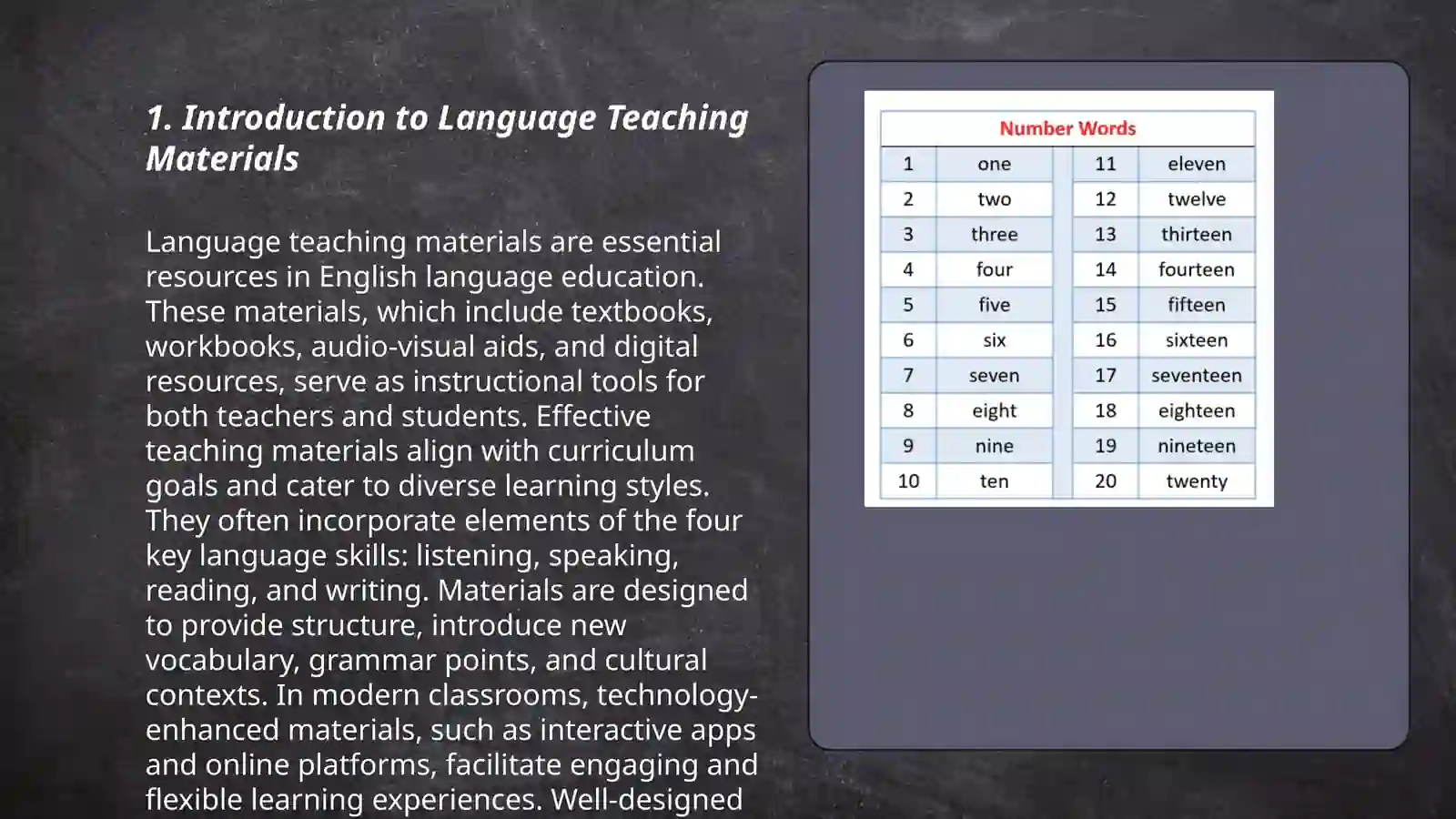 Introduction to Language Teaching Materials 3