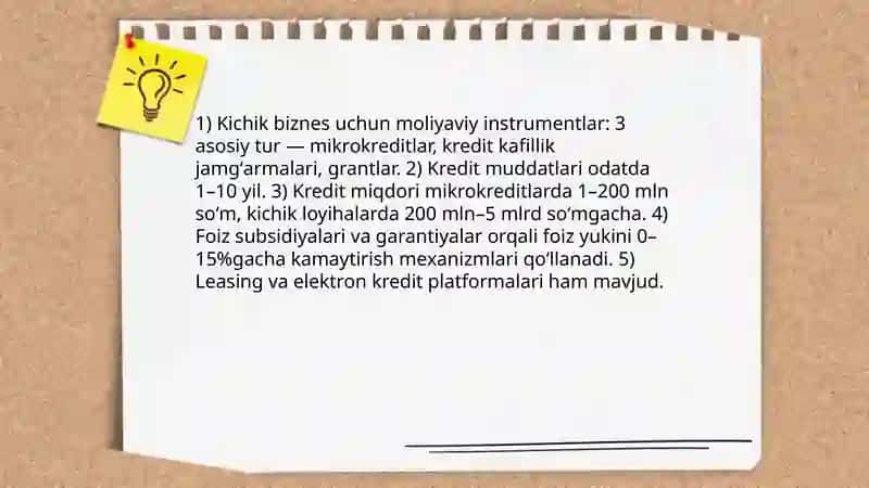 O'zbekistonda kichik biznes va tadbirkorlikni rivojlantirish istiqbollari 3