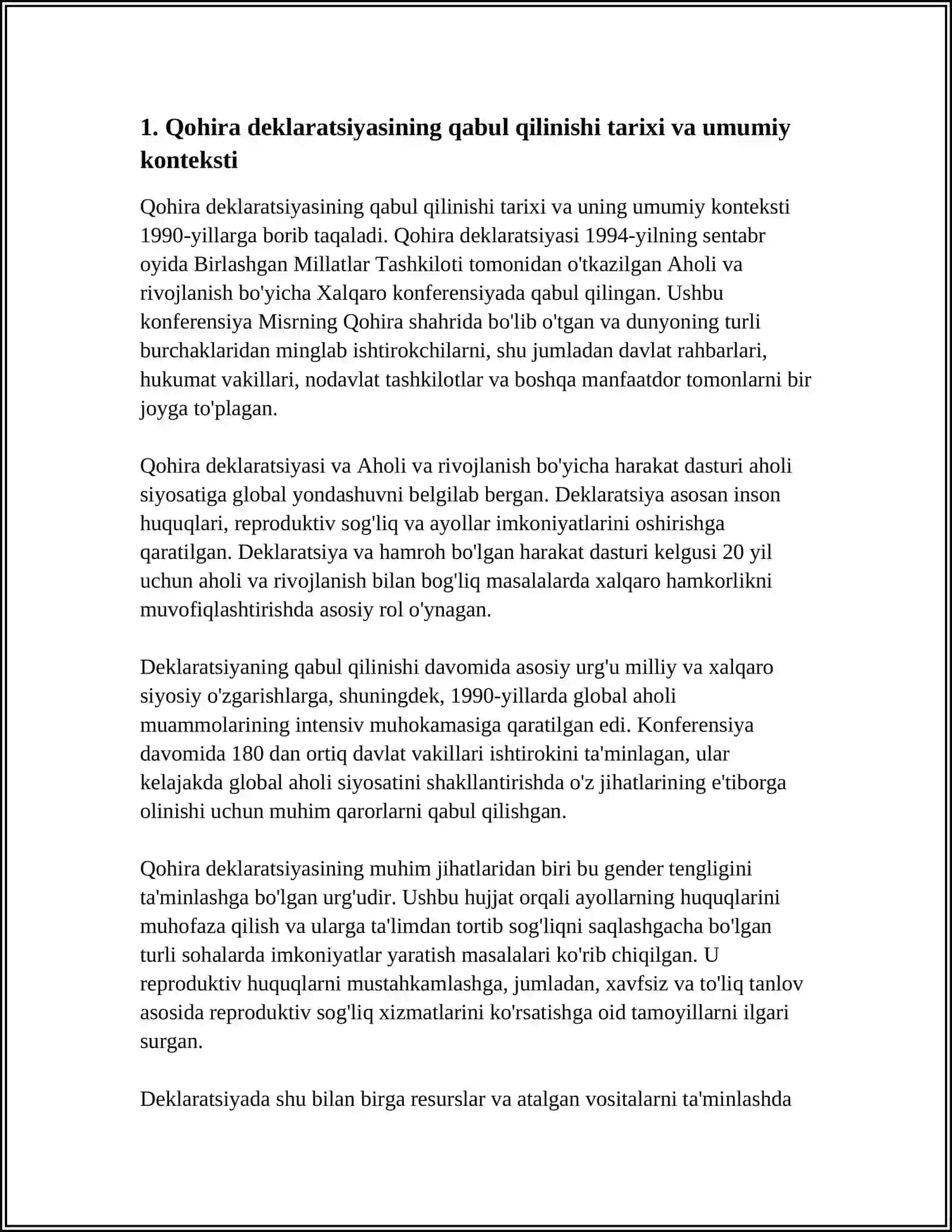 QOHIRA DEKLARATSIYASI TARIXI VA MAZMUNI HAQIDA 3