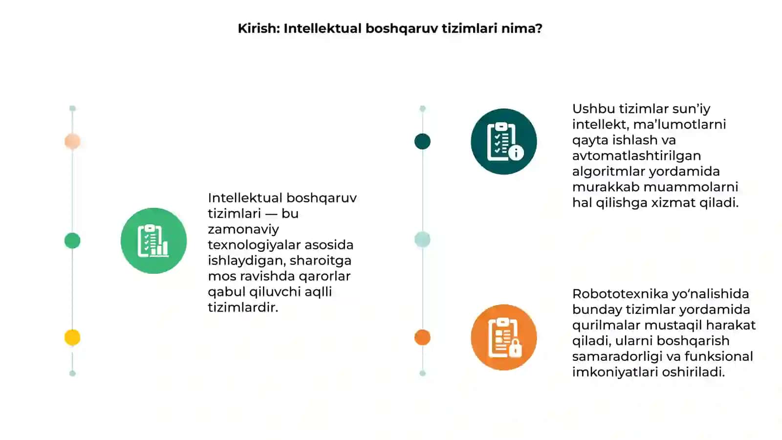 INTELLEKTUAL BOSHQARUV TIZIMLARINI ROBOTOTEXNIKA YOʼNALISHIDA QOʼLLASH ISTIQBOLLARI referati 3