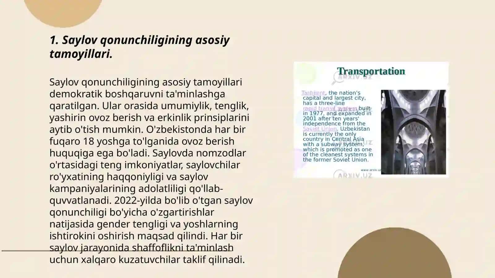 O'zbekiston Respublikasida saylov jarayonining huquqiy tartibga olinishi 3