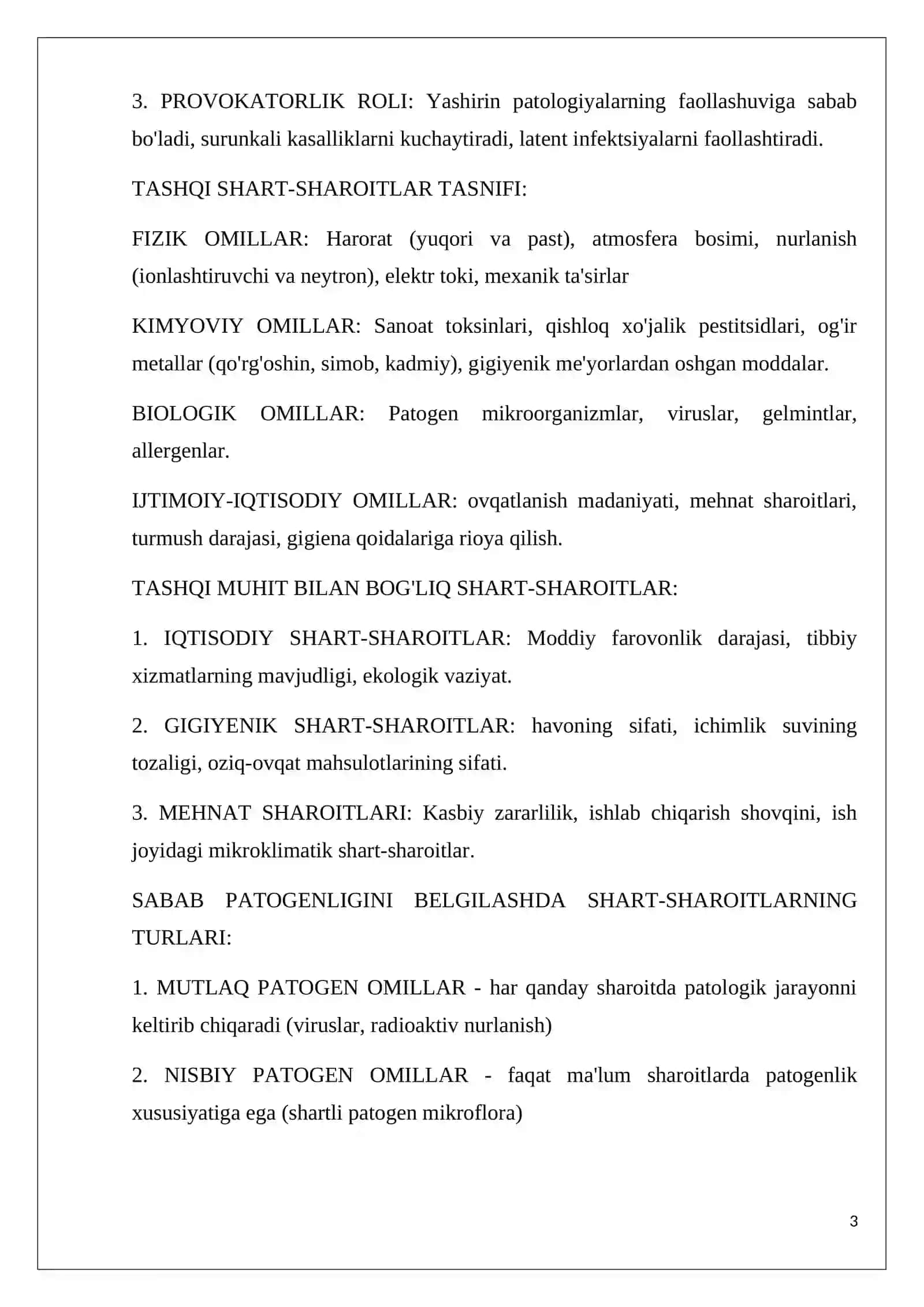 PATOLOGIK JARAYONLAR RIVOJLANISHIDA TASHQI SHAROITLARNING AHAMIYATI 3