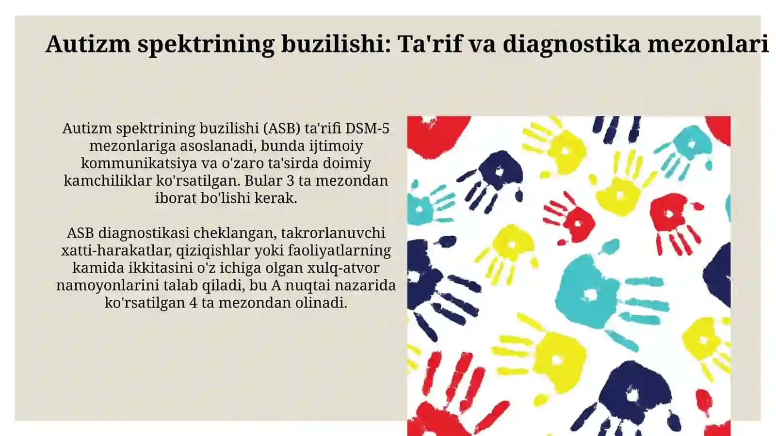 Autizim spektri buzilishi: umumiy tushunchavatarixi 3