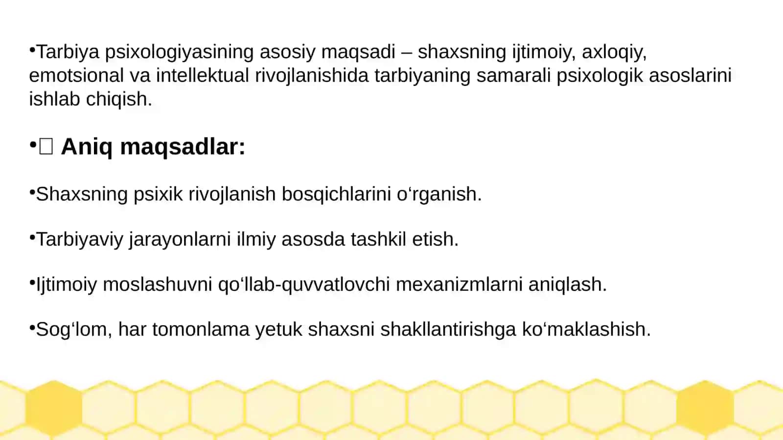 Tarbiya psixologiyasi maqsadi, vositalari va metodlari 3