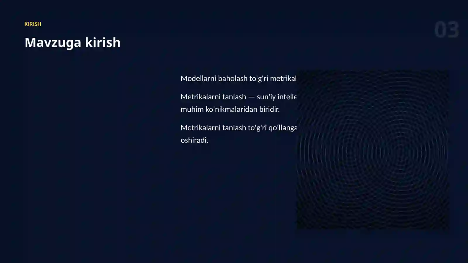 Modellarni baholash 3