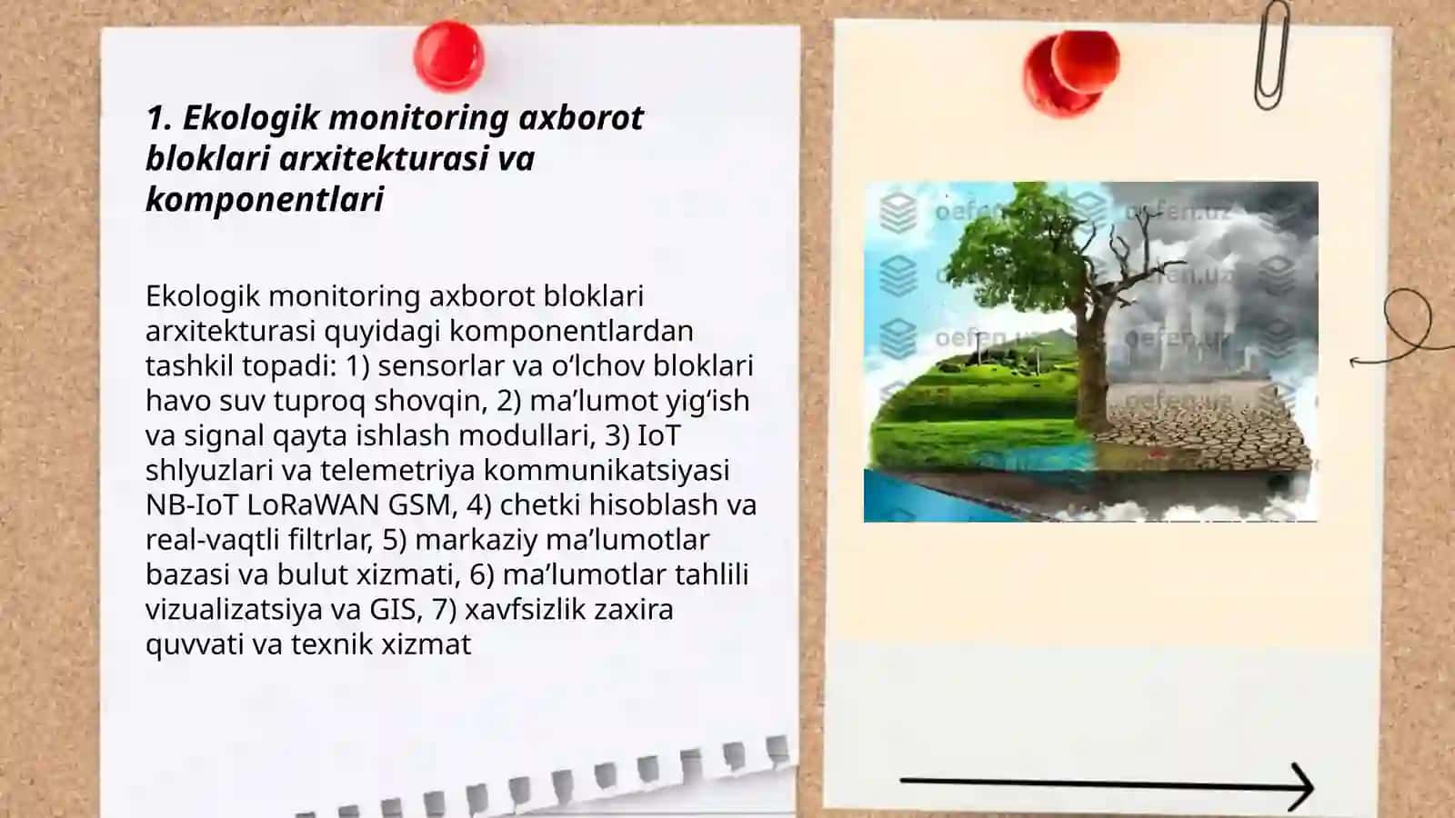 Ekologik monitoringning axborot bloklari va materiallar tahlili 3