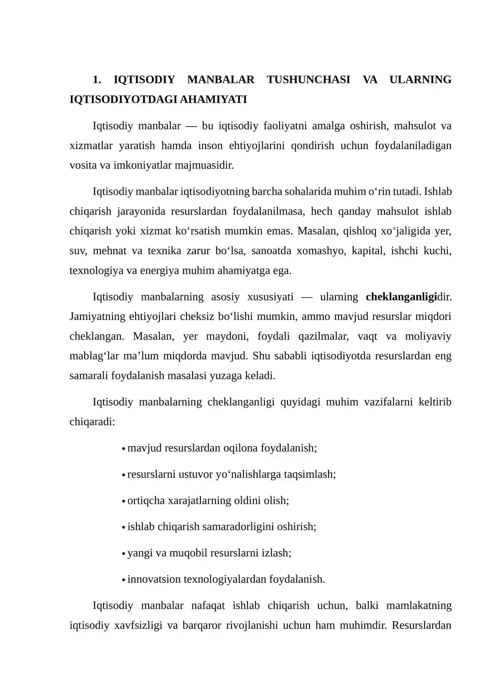 IQTISODIY MANBALARNING TURLARI VA ULARNI TASHKIL QILISHNING ASOSIY TAMOYILLARI 3