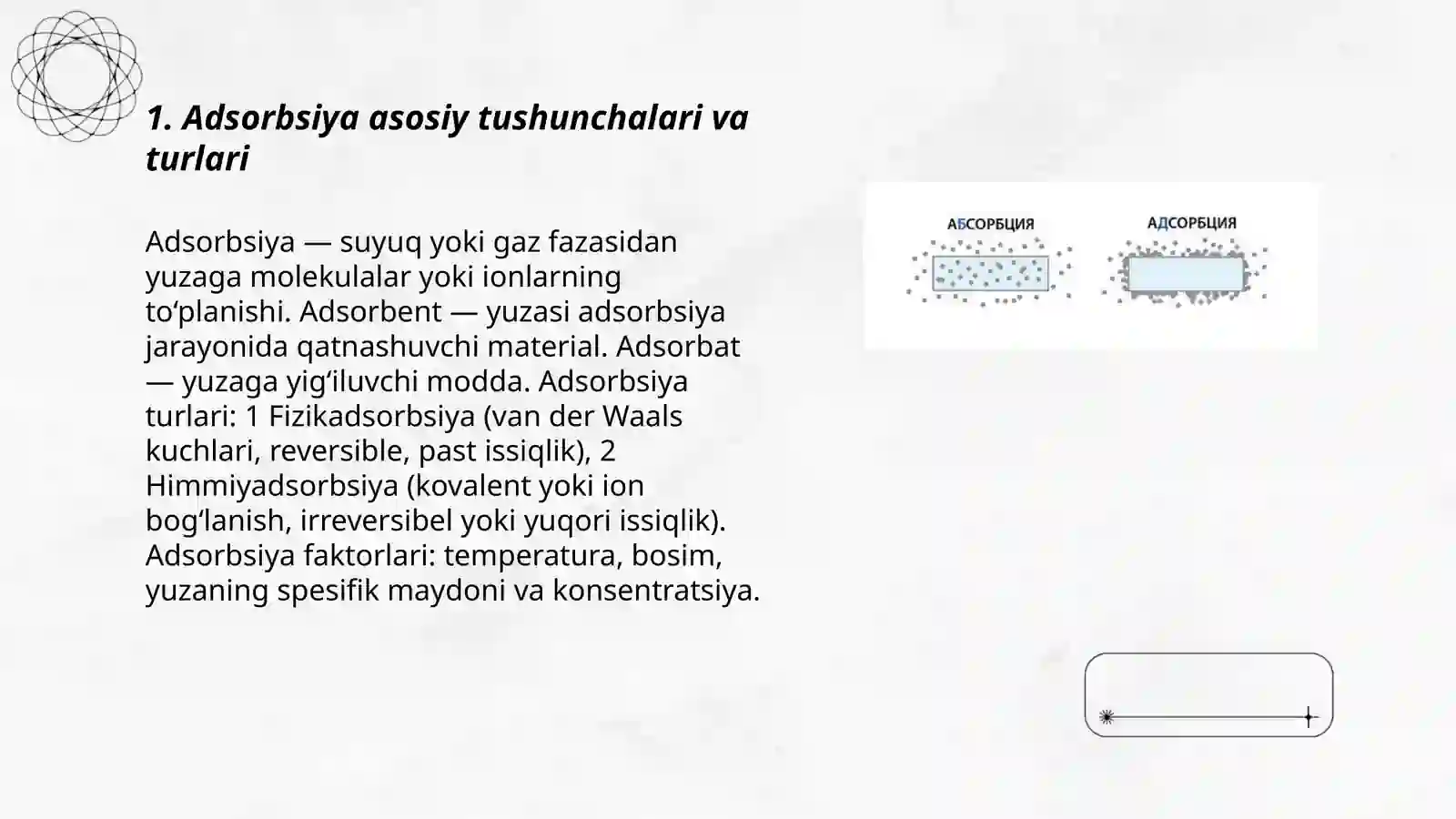 Adsorbsiya, desorbsiya va xemosorbsiya 3