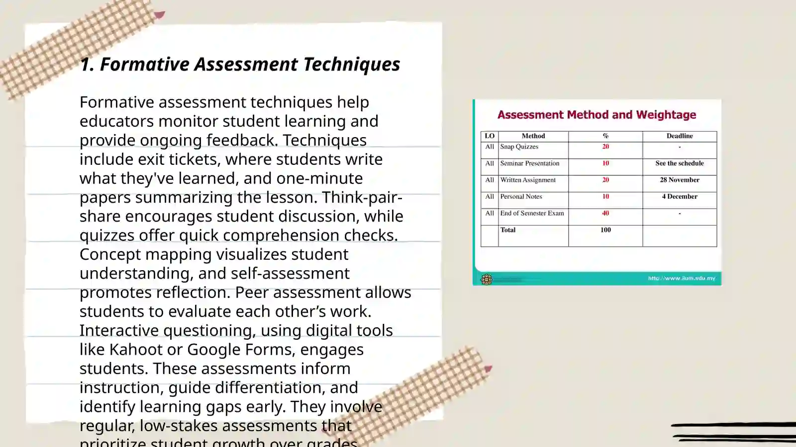 Formative Assessment Techniques 3