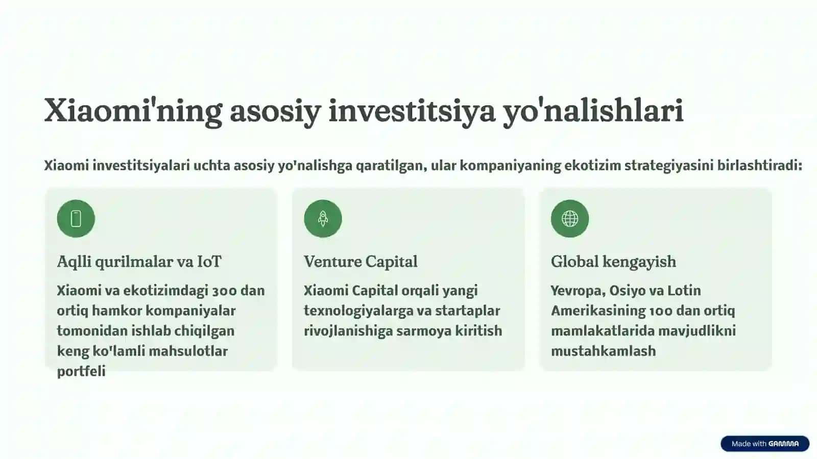 Xiaomi kompaniyasining investitsiya siyosati Strategiya va imkoniyatlar 3
