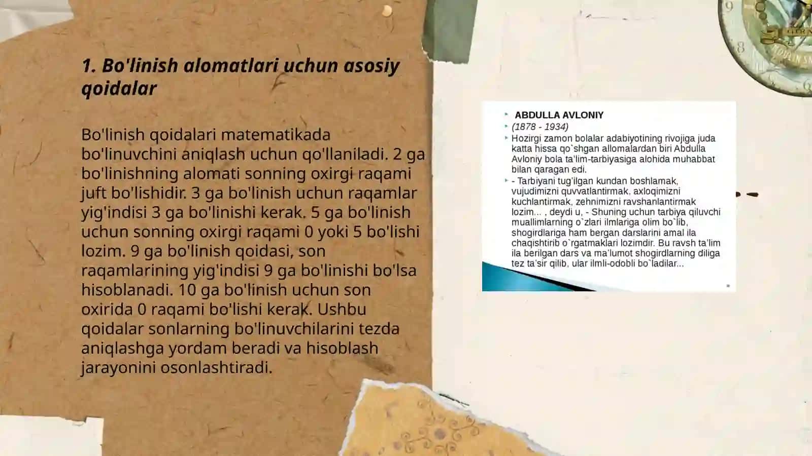 Bo'linish alomatlari. Yevkilid va Erotosfen hayoti va ijodi haqida ma'lumot 3