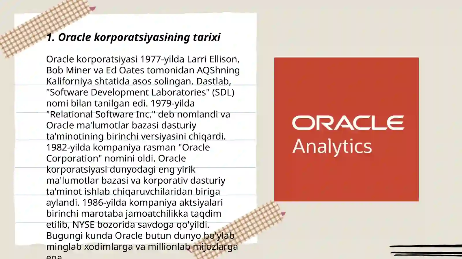 Oracle korporatsiyasining tarixi 3