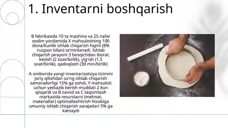 Ishlab chiqarish jarayoni va uning natijalari 3