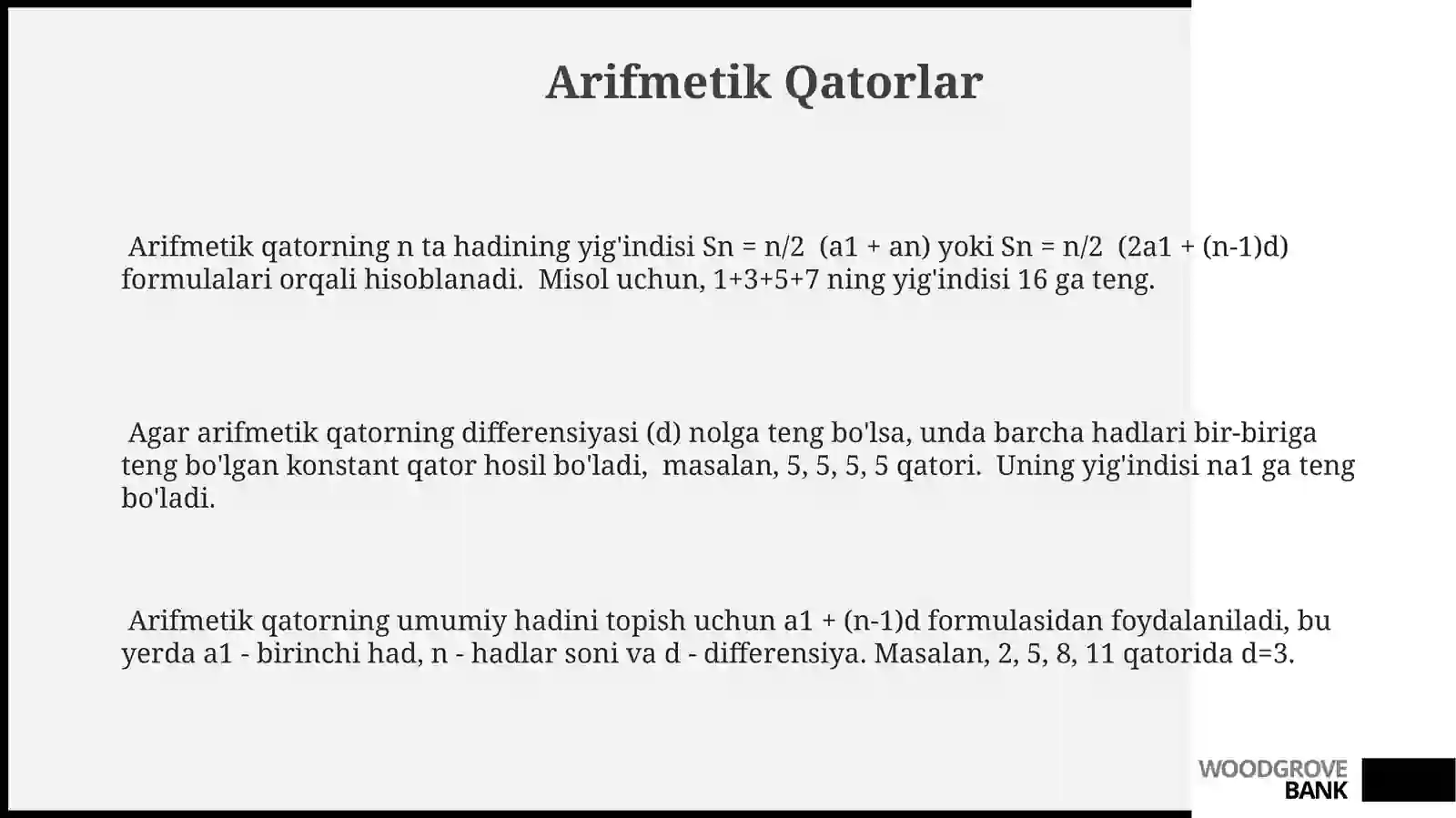 Arifmetik Qatorlar 3