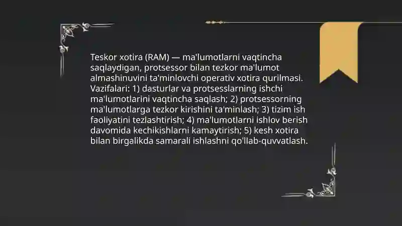 Teskor xotira qurulmasi 3