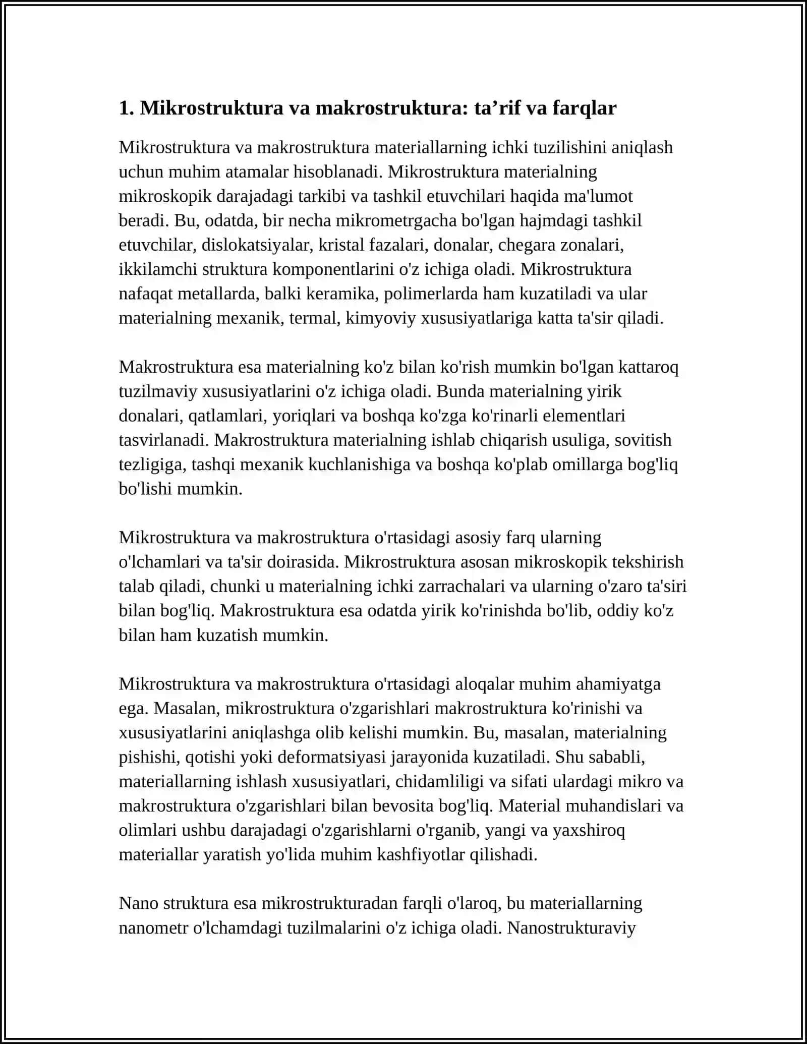 MIKRO VA MAKROSTRUKTURA. NANO STRUKTURA 3
