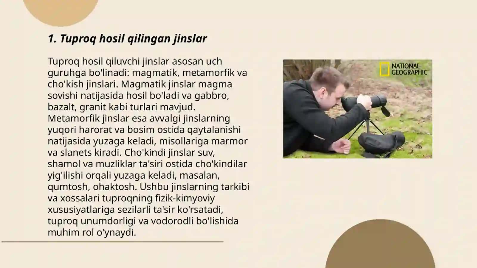 Tuproqlarni geografik tarqalishidagi omillar va qonuniyatlarni oʻrganish 3