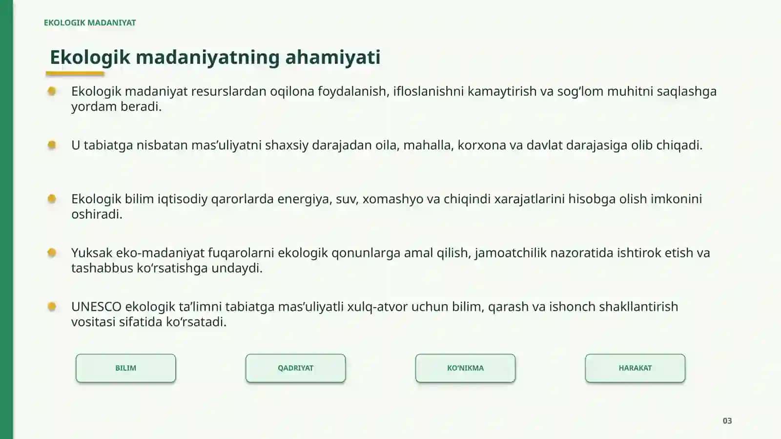 EKOLOGIK MADANIYAT 3
