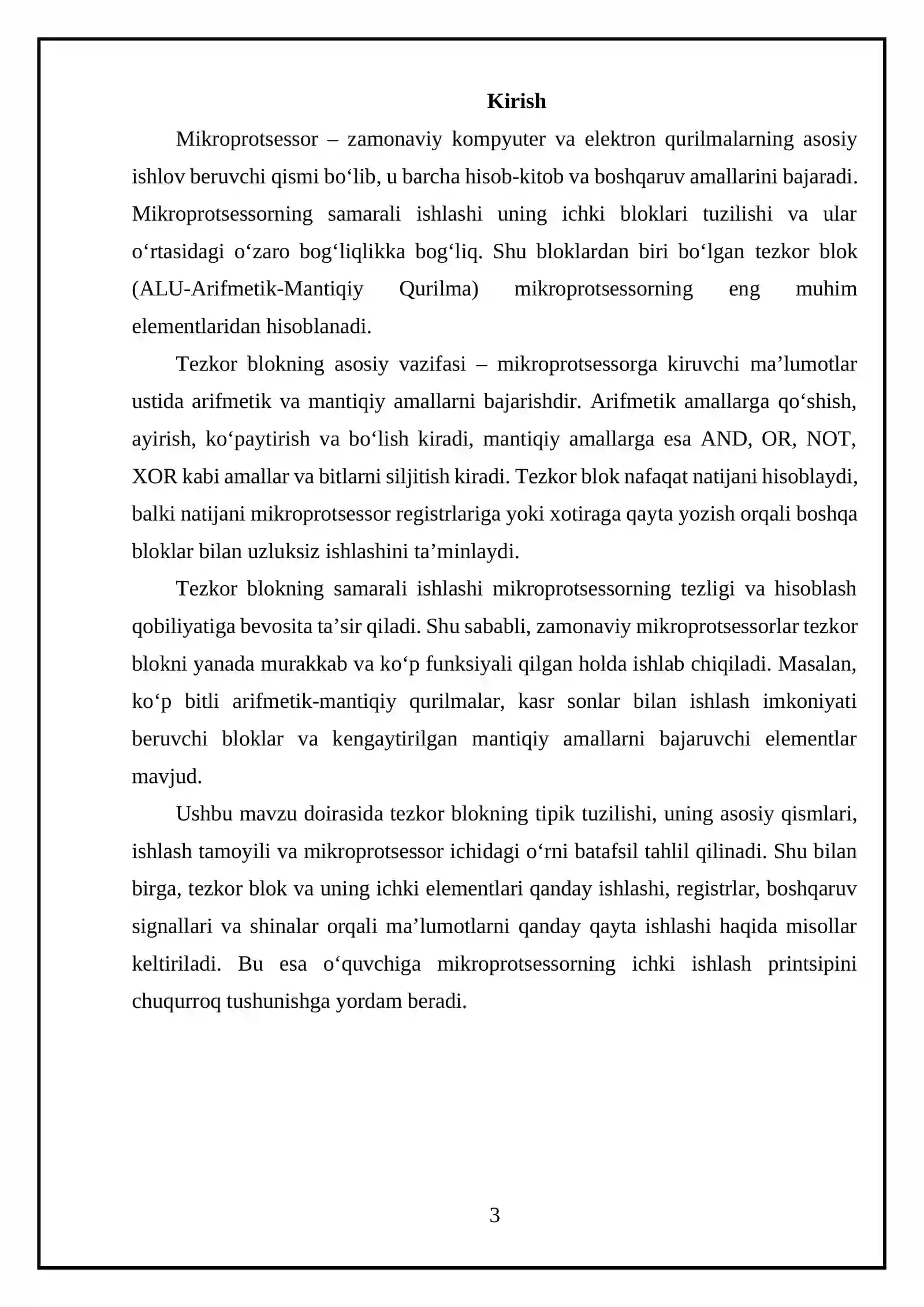 Mikroprotsessorning tezkor blokining tipik tuzilmasi 3