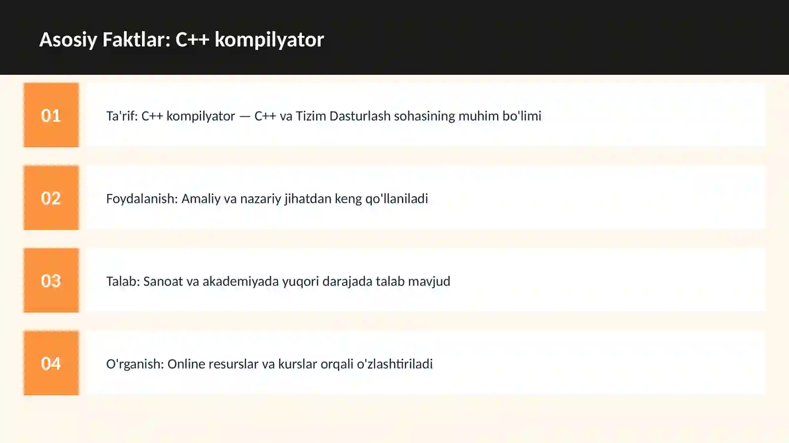 C++ VA TIZIM DASTURLASH 3