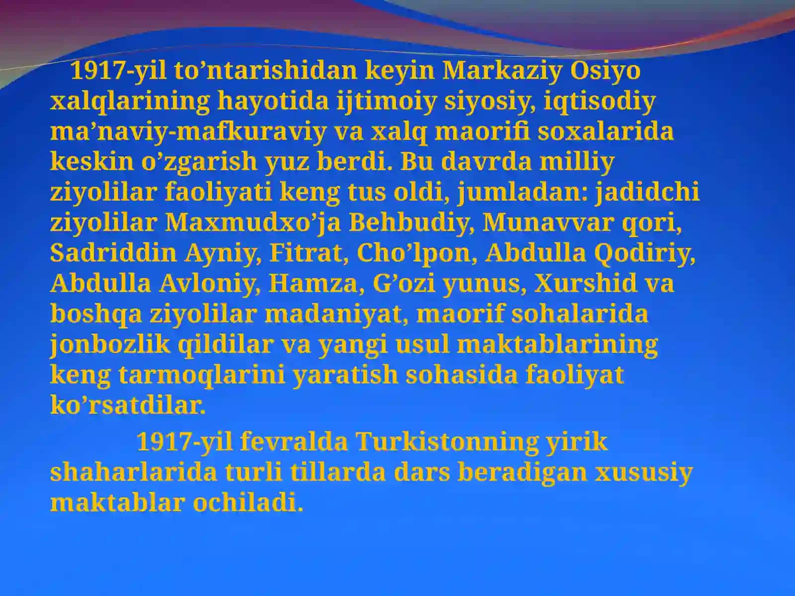 O’zbekistonda 1917-1924-yillarda maktab va maorif 3