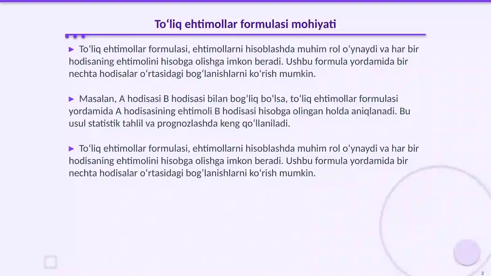 To‘liq ehtimollar formulasi 3