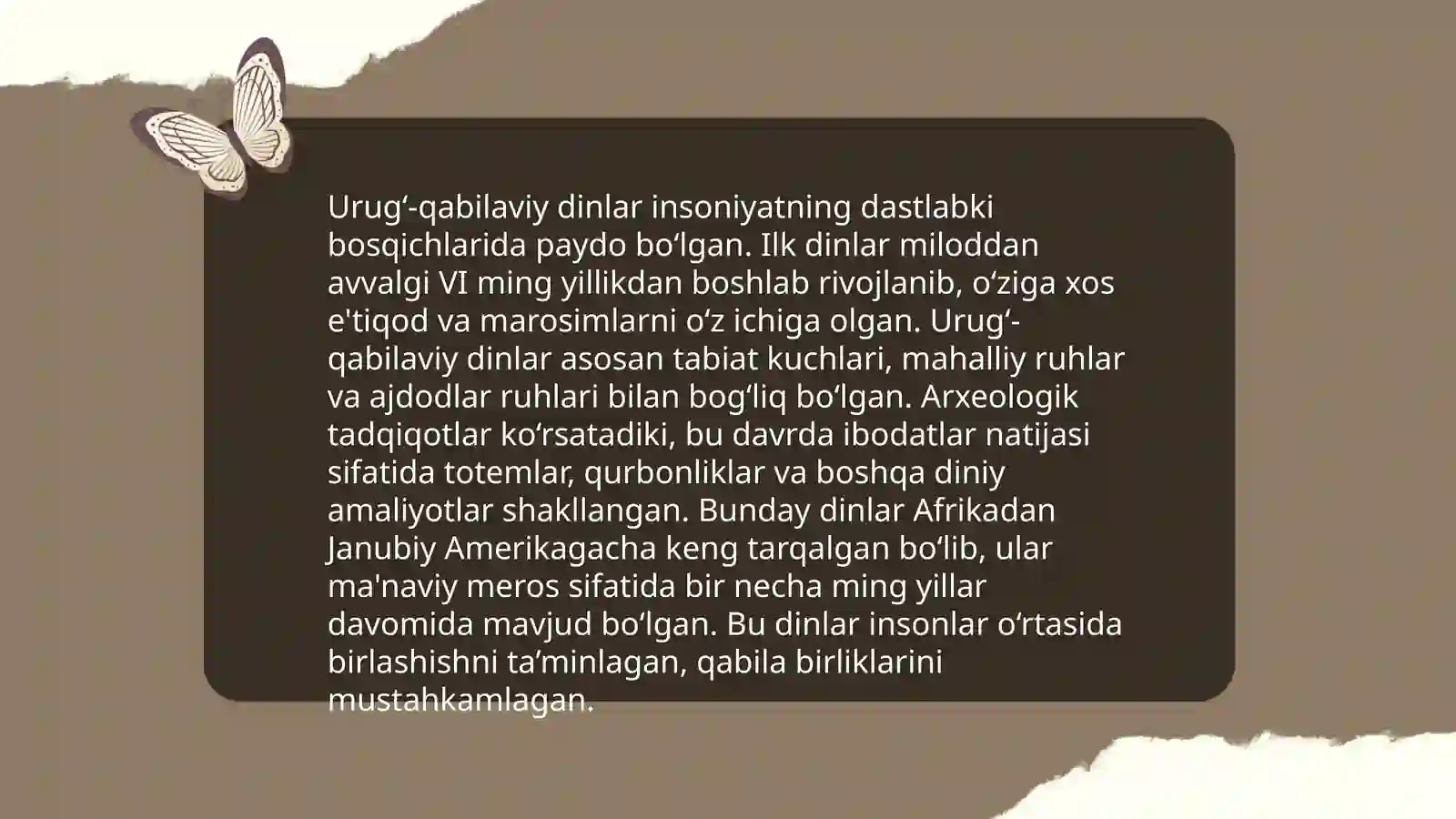 Urug‘ - qabilaviy dinlar 3