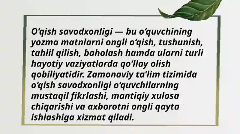 Oʻqish savodxonligining maqsadi. 3