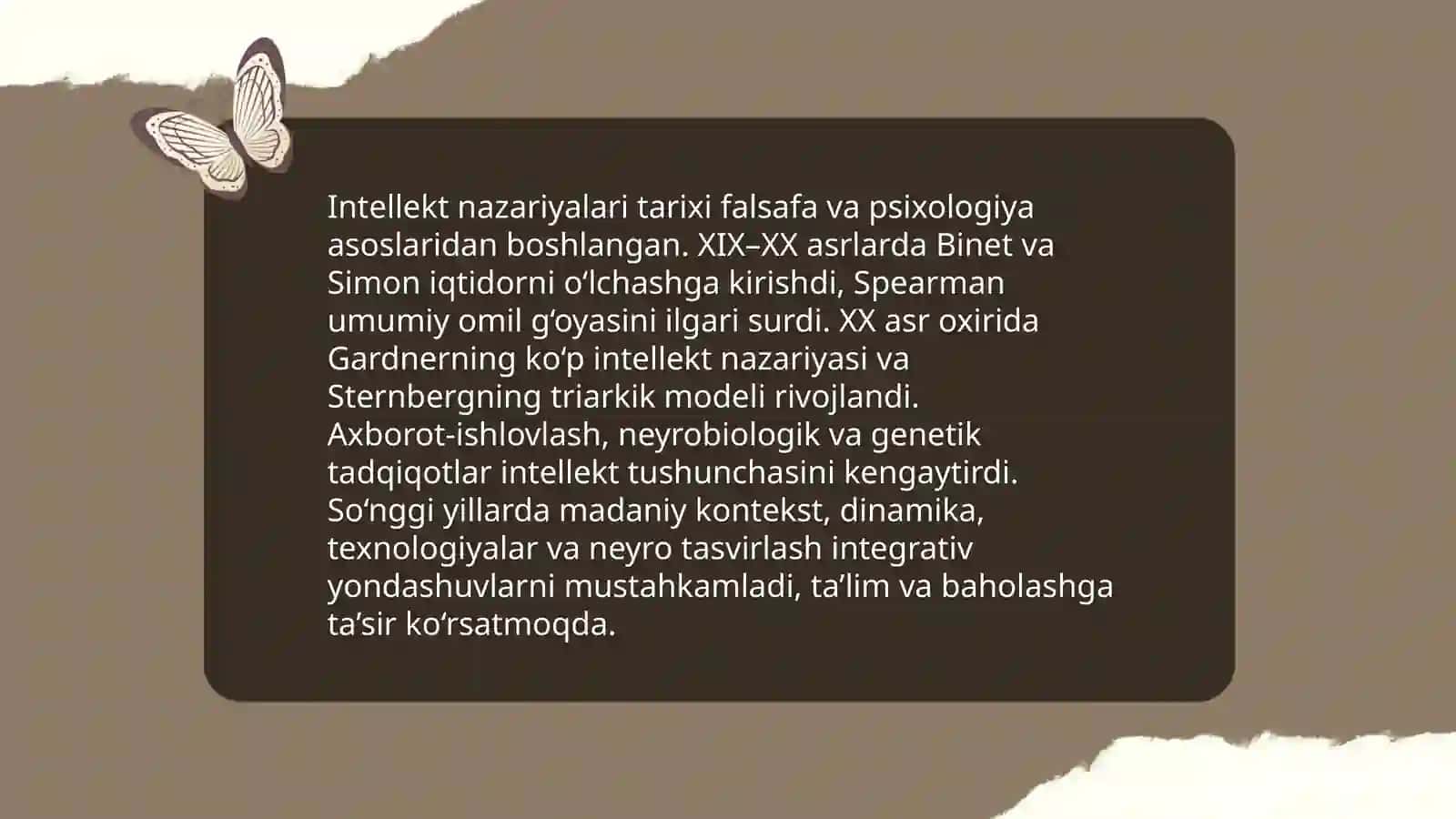 Intellekt va kreativlik nazariyalari 3