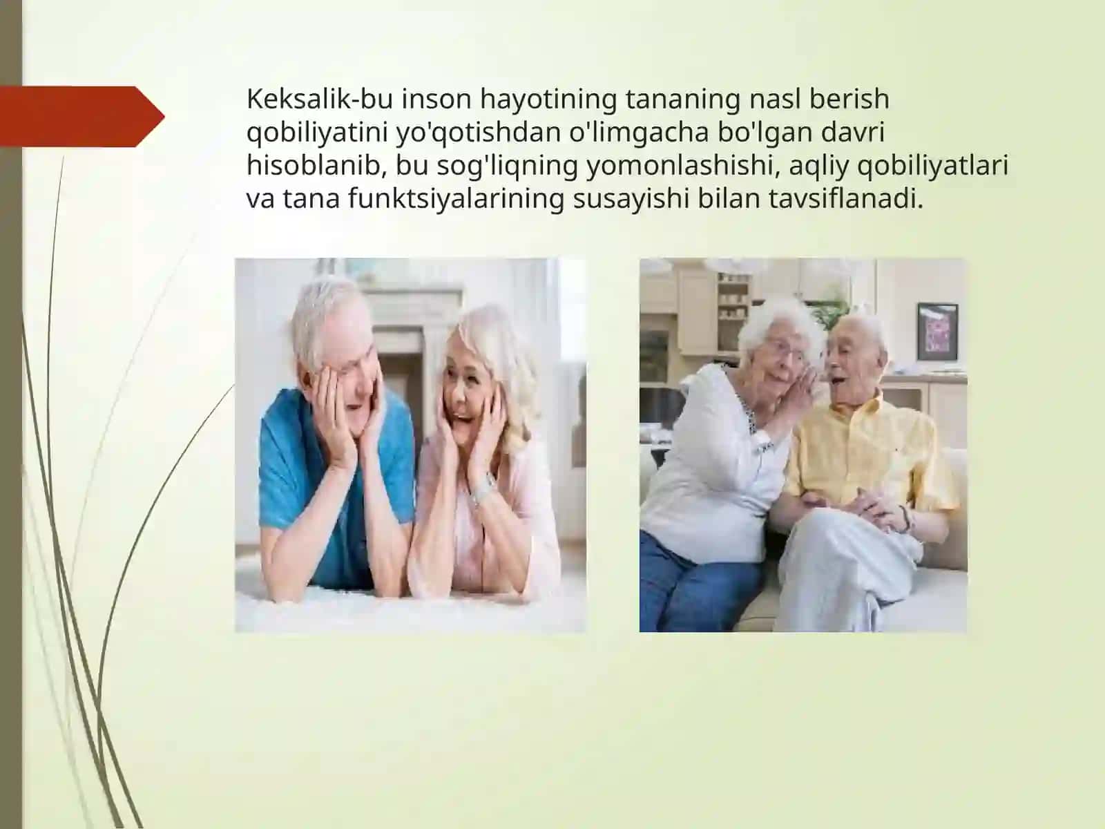 Inson hayotining keksalik hadidagi qarashlari. 3