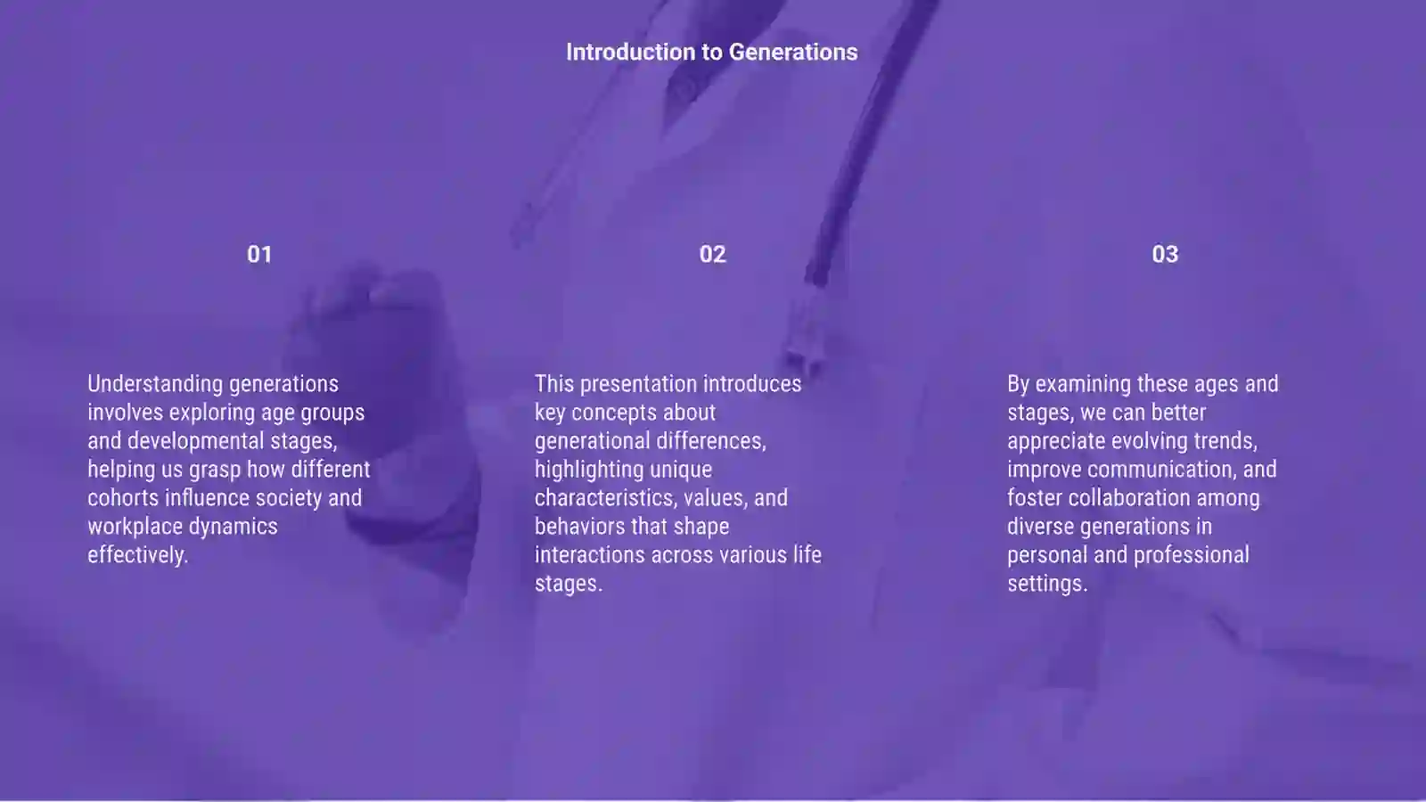 Generation. Ages and stages. Presentation 3