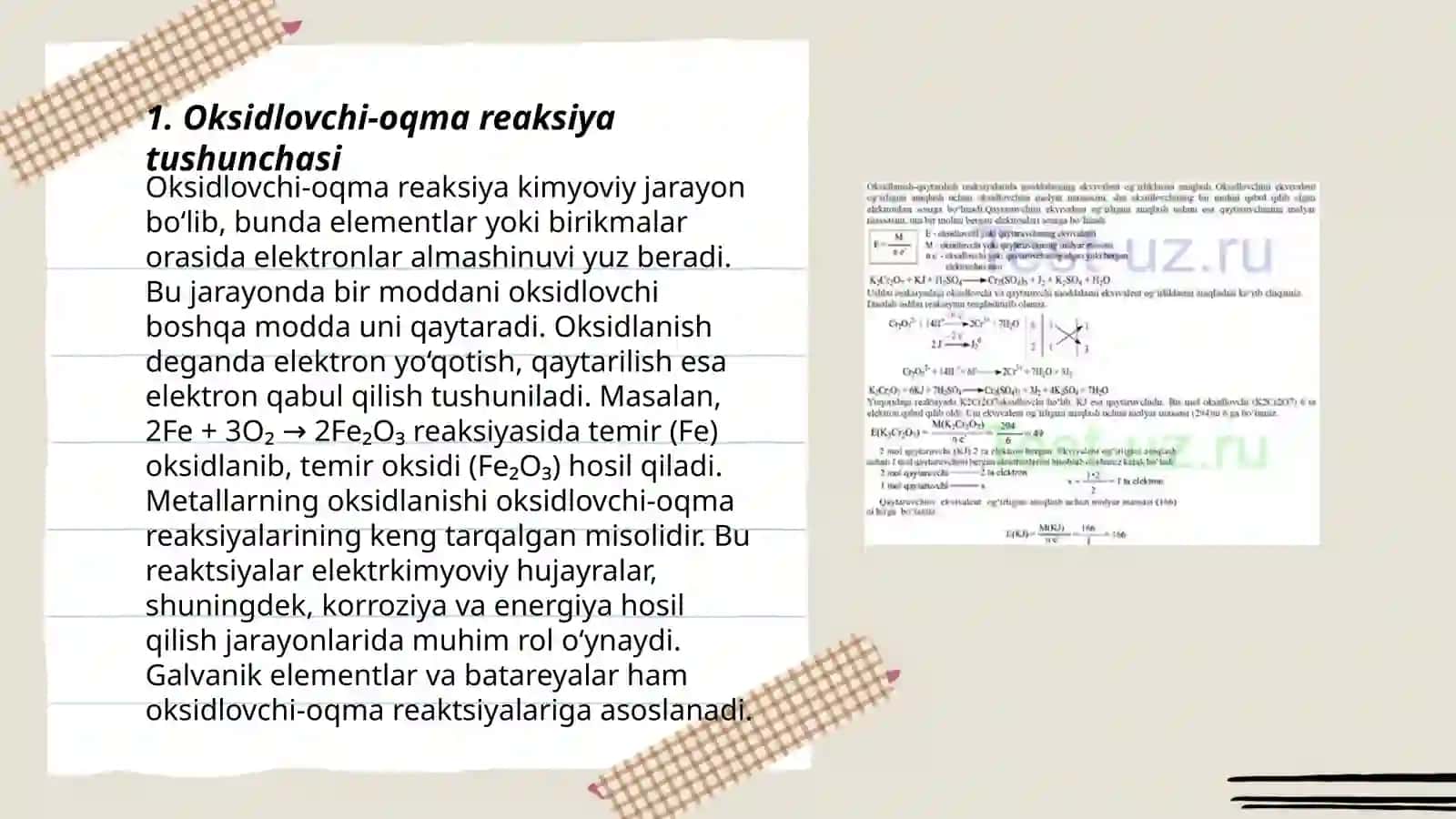 Oksidlovchilar va qaytaruvchilarni ekvivalent massasini aniqlash 3