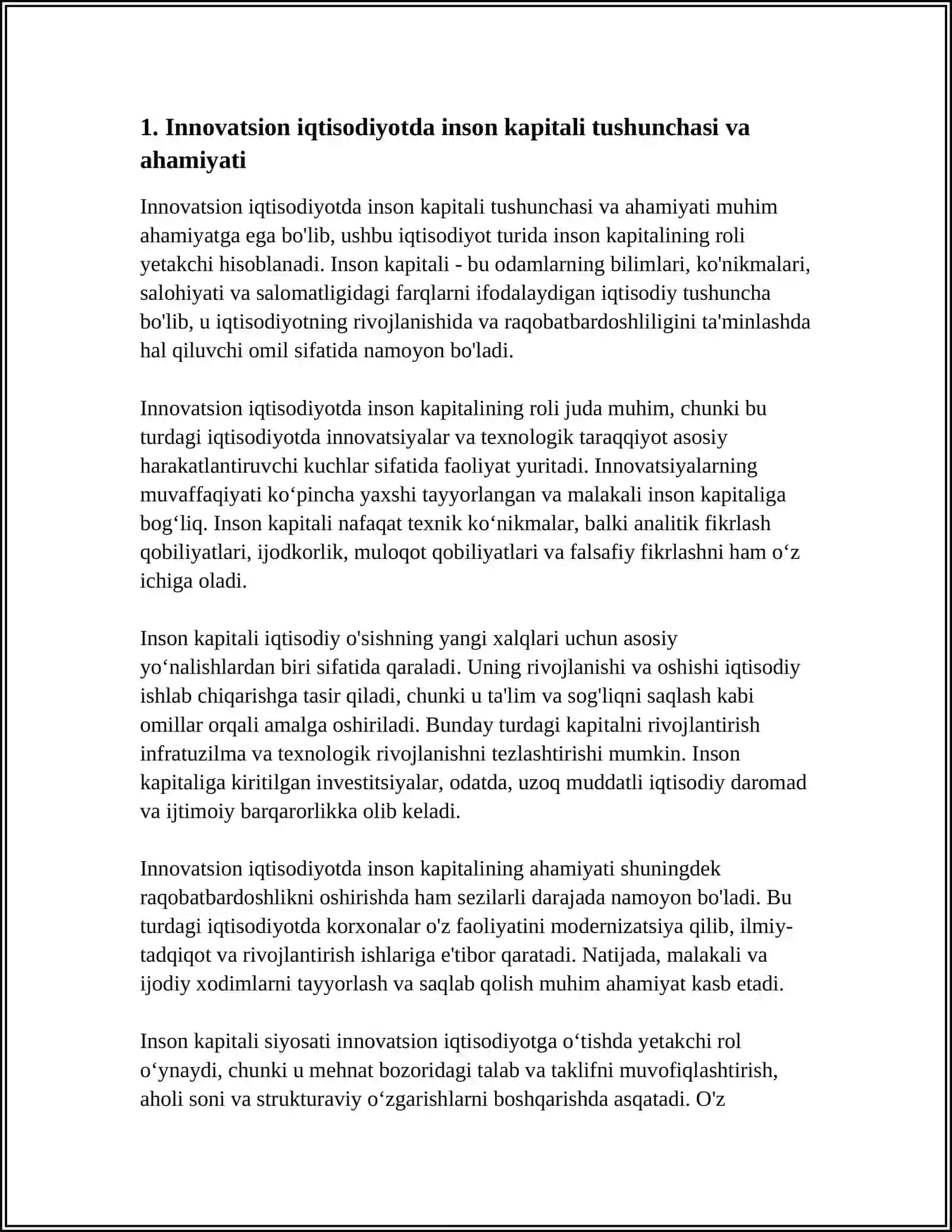 INNOVATSION IQTISODIYOTDA INSON KAPITALINING ROʼLI 3