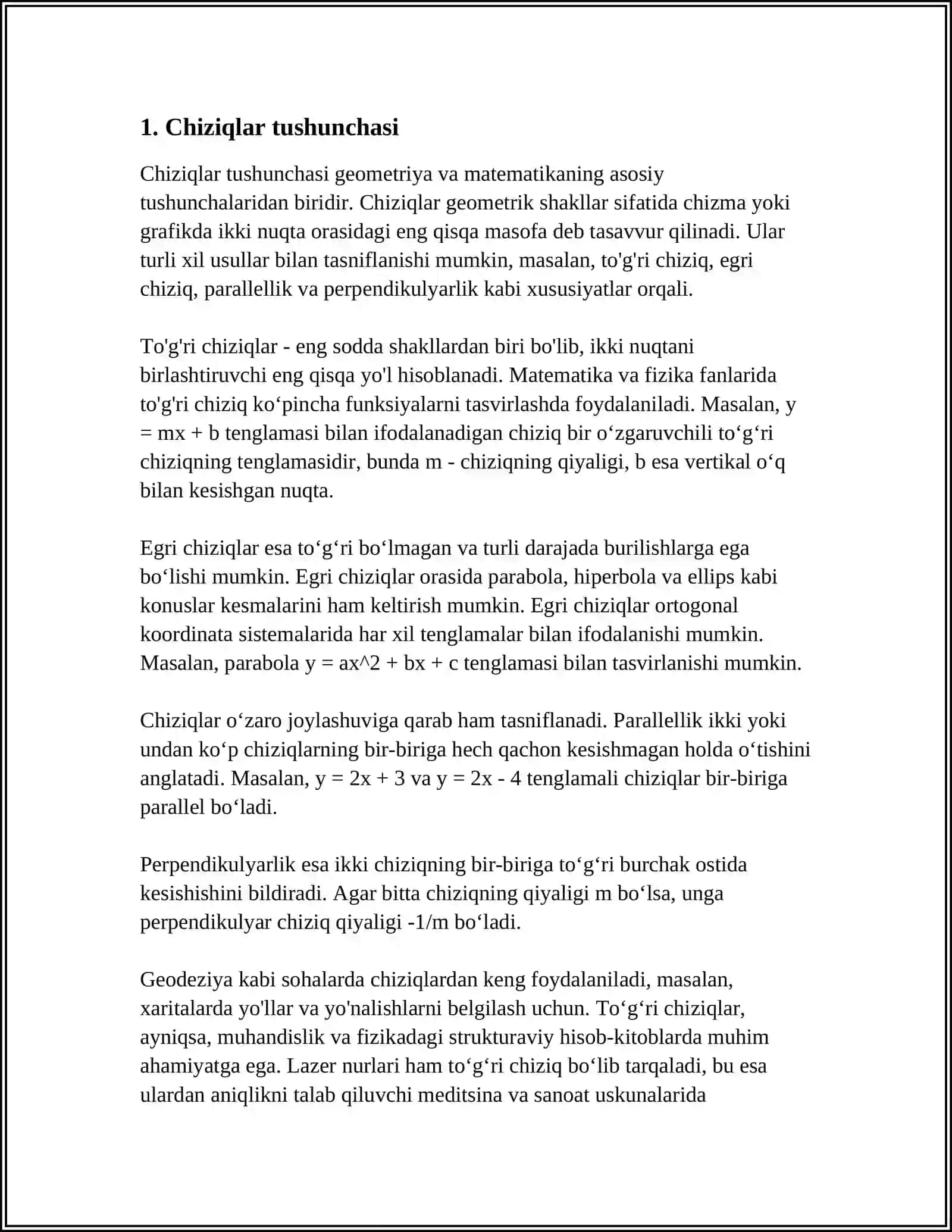 TASHQI CHIZIQLARNING CHIZISHNING KINEMATIK USULI 3