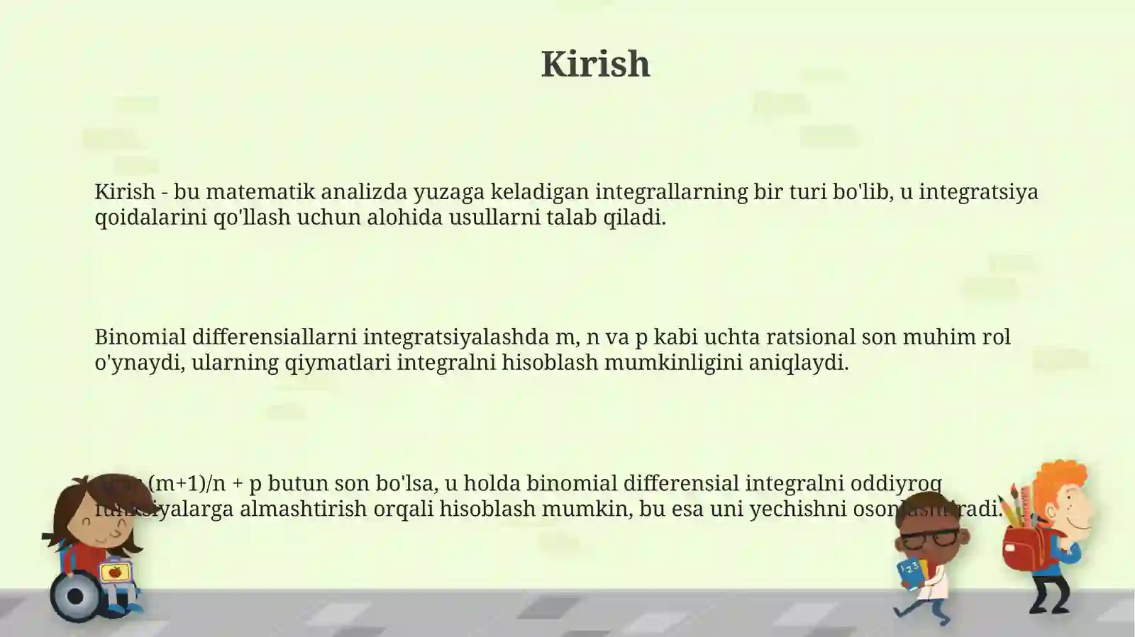 Binomial differensiyalarni integrallash 3