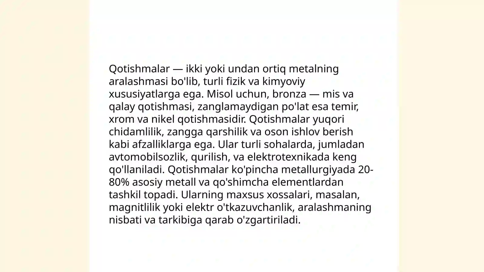 Qotishmalarning asosiy turlari 3