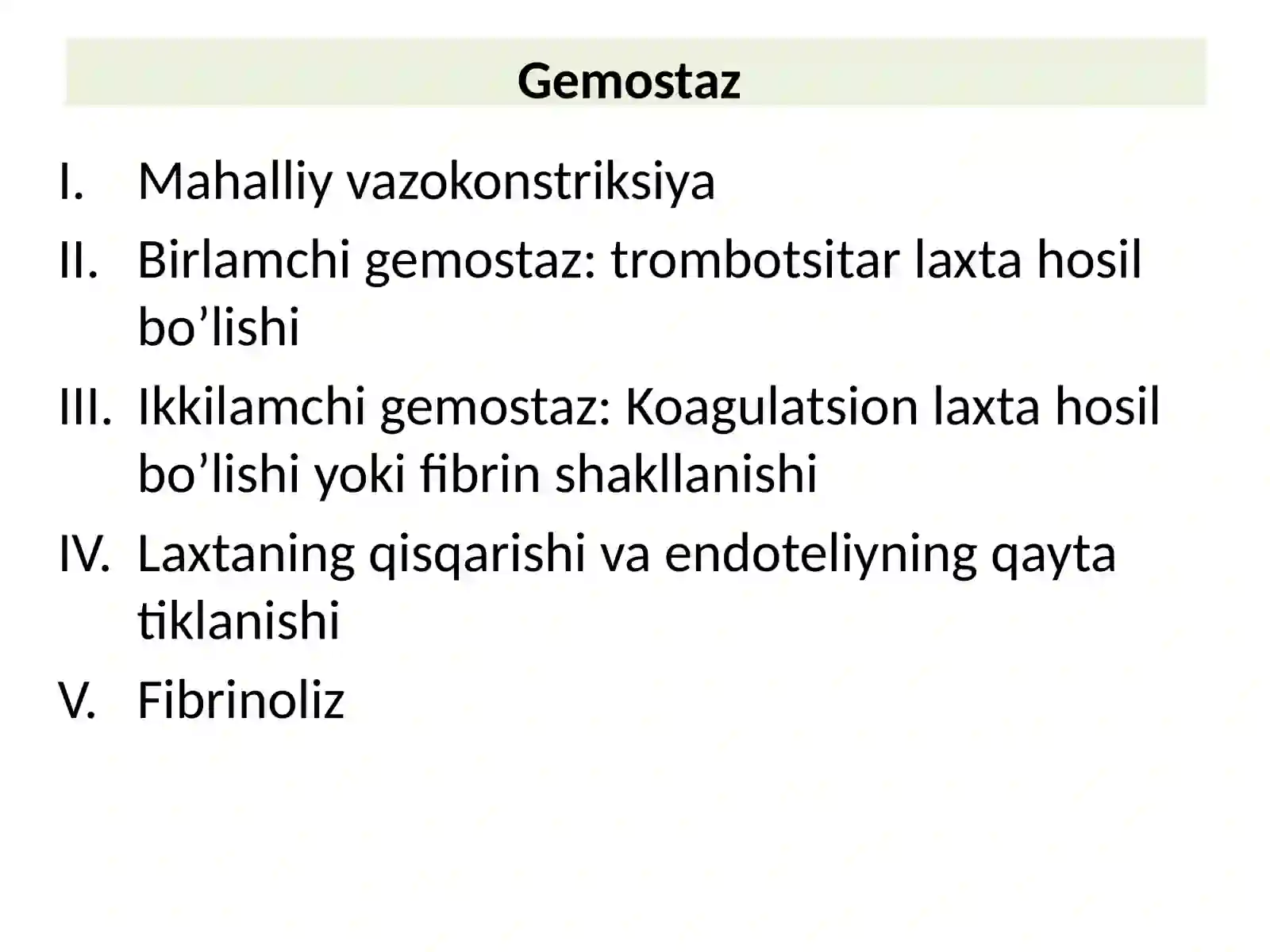 Gemostaz tizimi. Gemorragik sindromlar 3