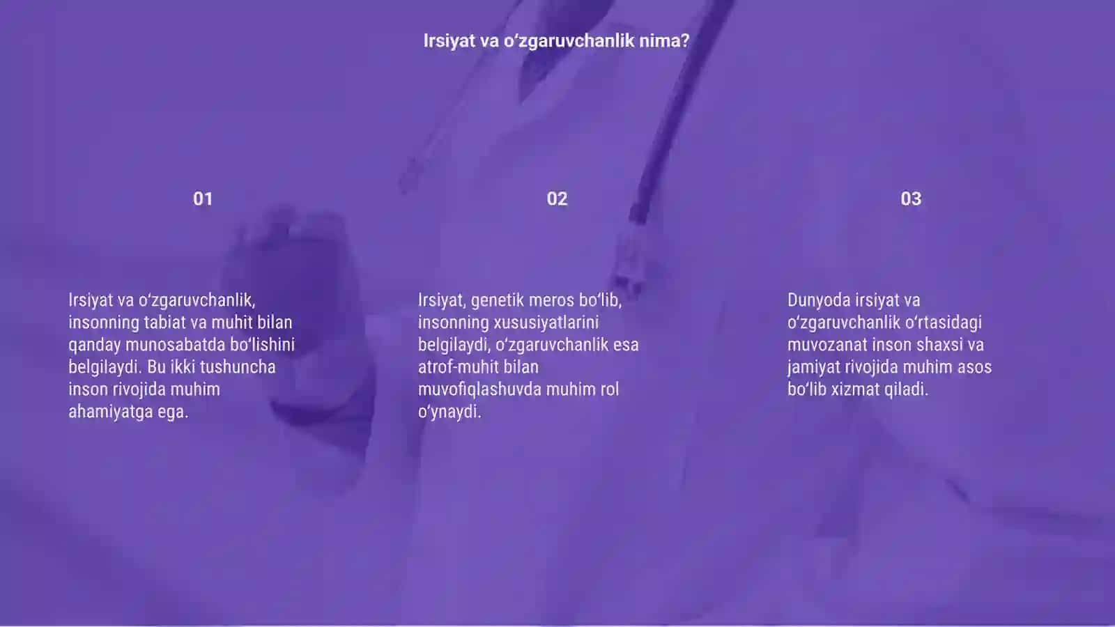 Irsiyat va o‘zgaruvchanlik 3