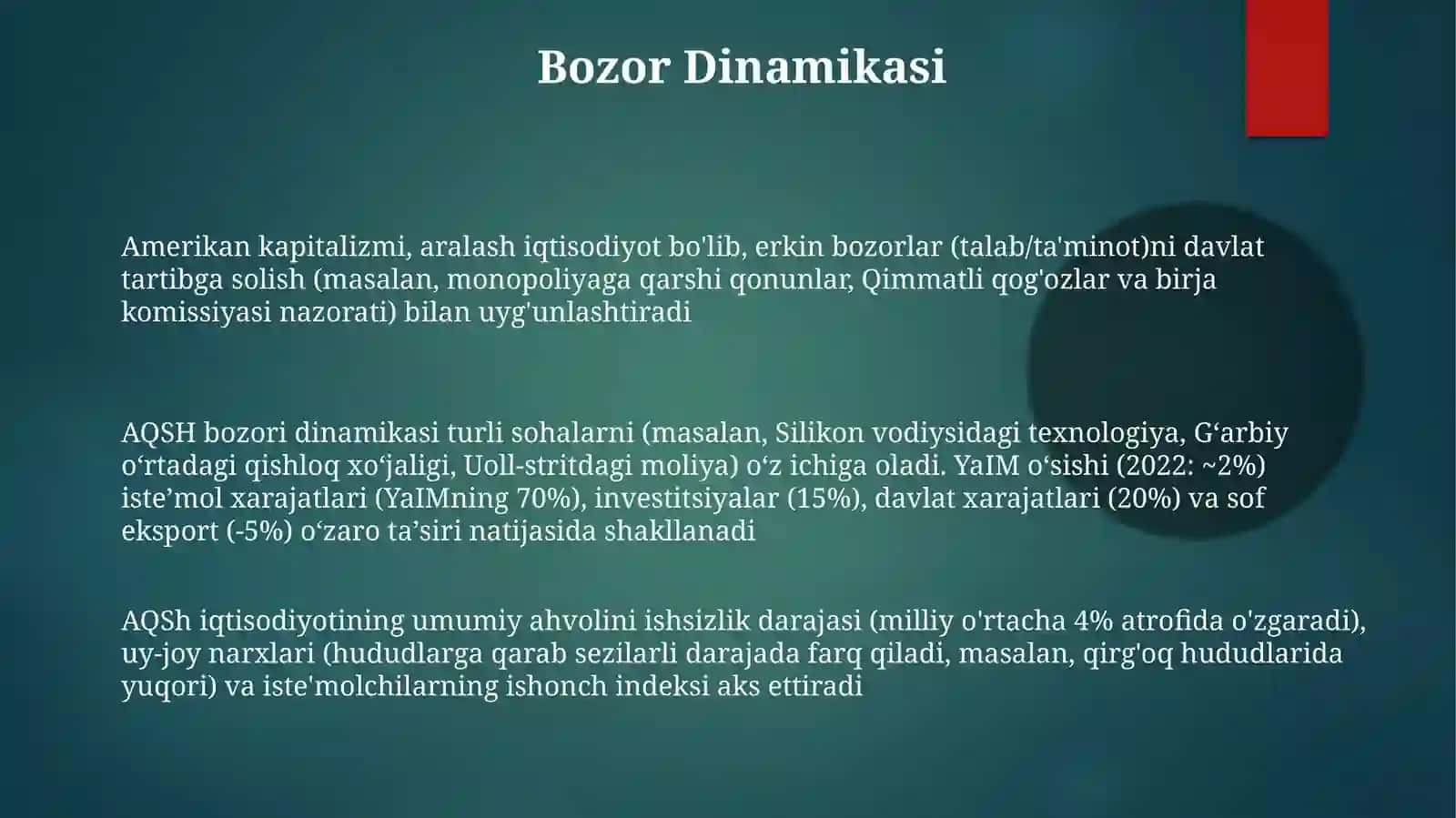 Amerikaning iqtisodiy tizimlari 3