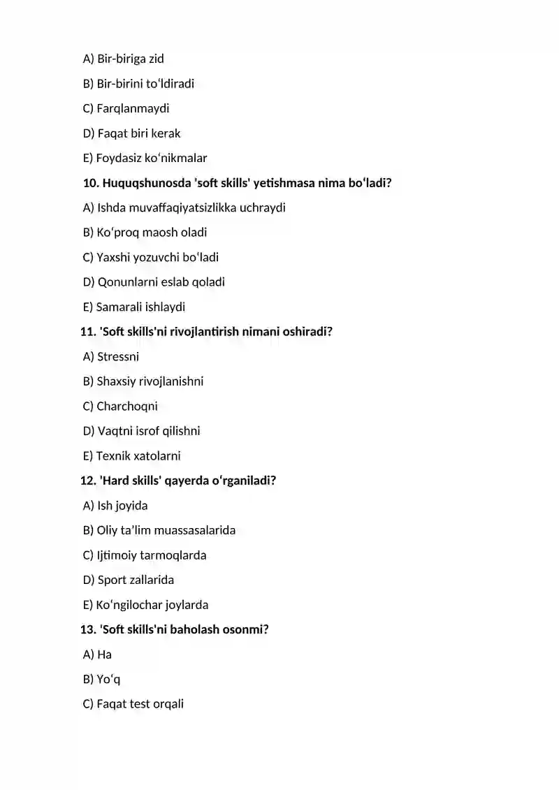 Huquqiy ko`nikmalar va metodologiya fanidan tayyorlagan testlar 3
