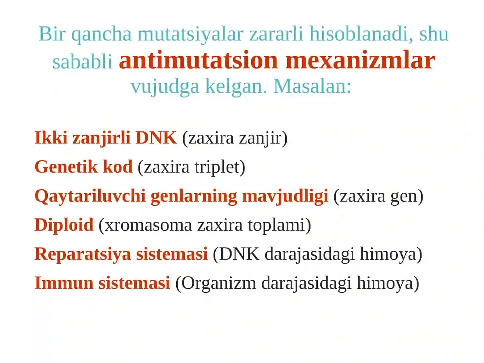 Hujayra biologiyasi.Mutatsiya 3