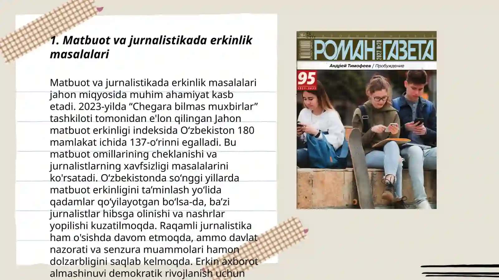 Matbuot va jurnalistikada erkinlik masalalari 3