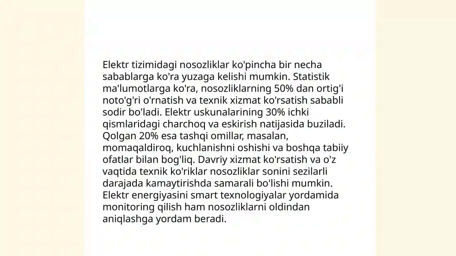 Elektr tizimidagi nosozliklar 3