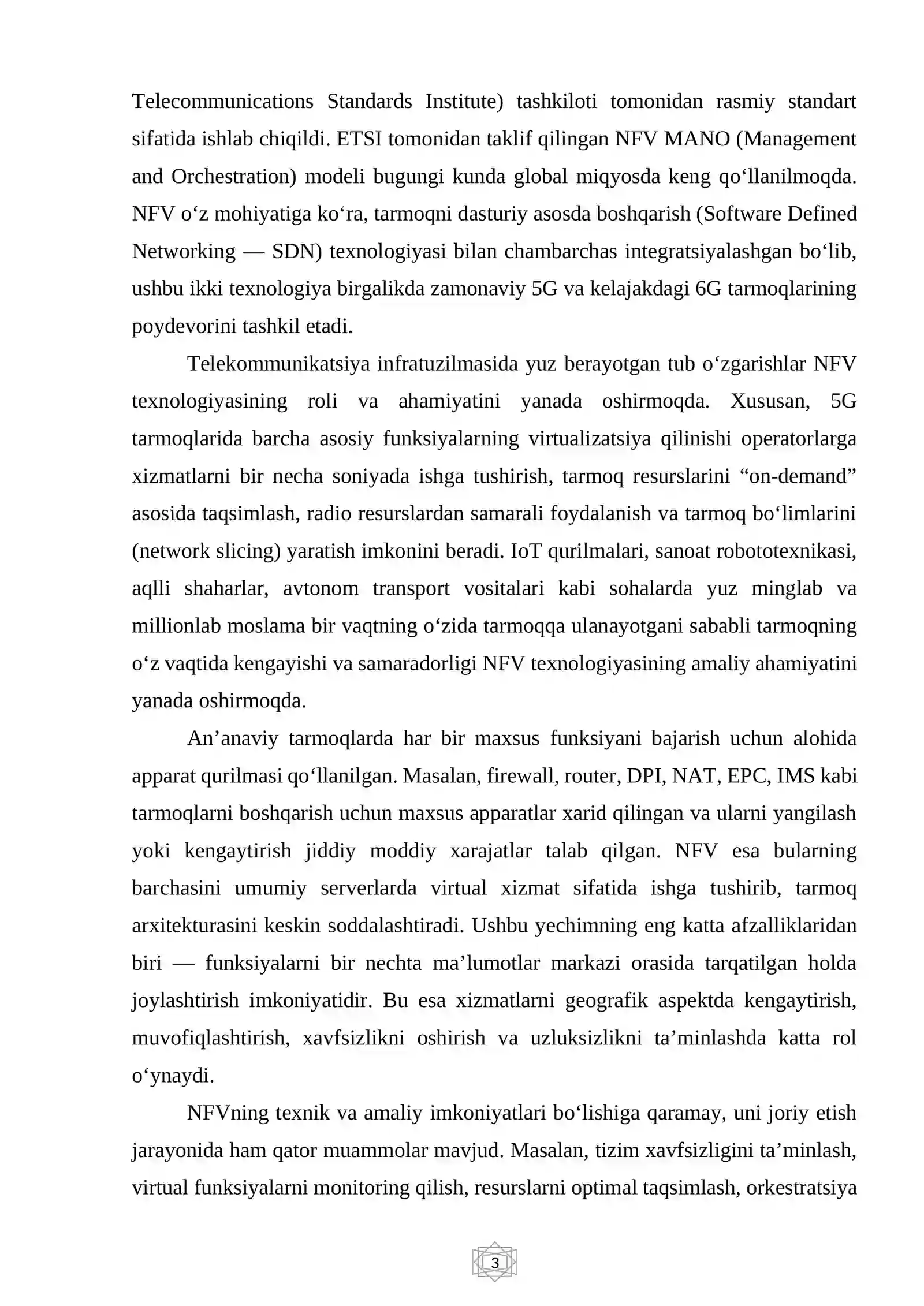 Network Function Virtualization (NFV) texnologiyasining qo'llanilishi 3