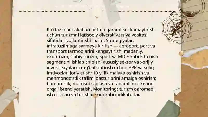 Koʻrfaz mamlakatlarida turizmni rivojlantirish strategiyalari 3