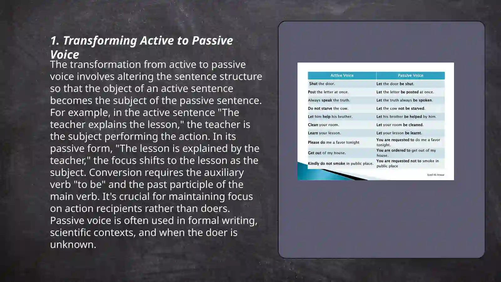 Practicing active and passive voice 3