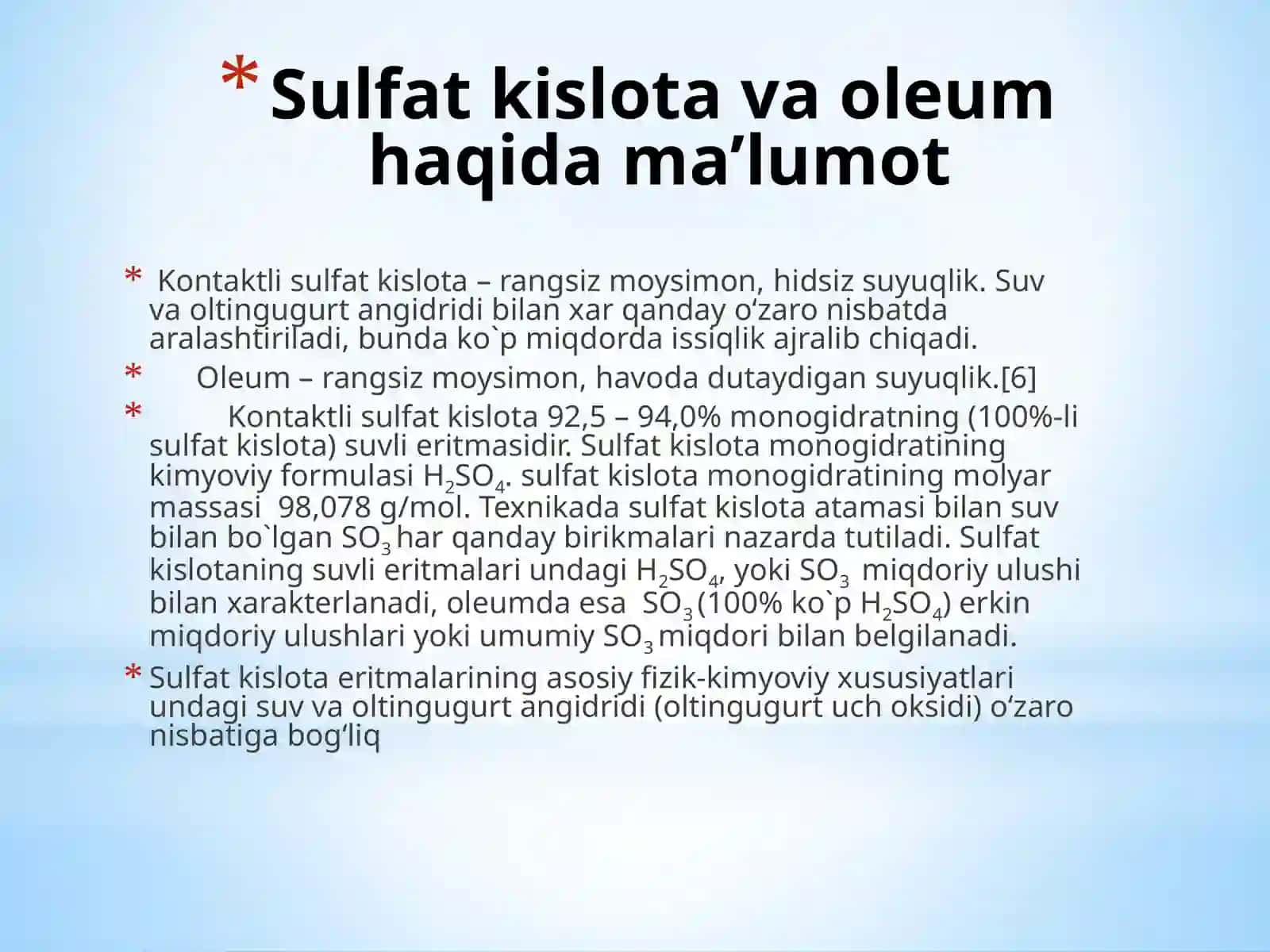 Sulfat kislota ishlab chiqarish 3